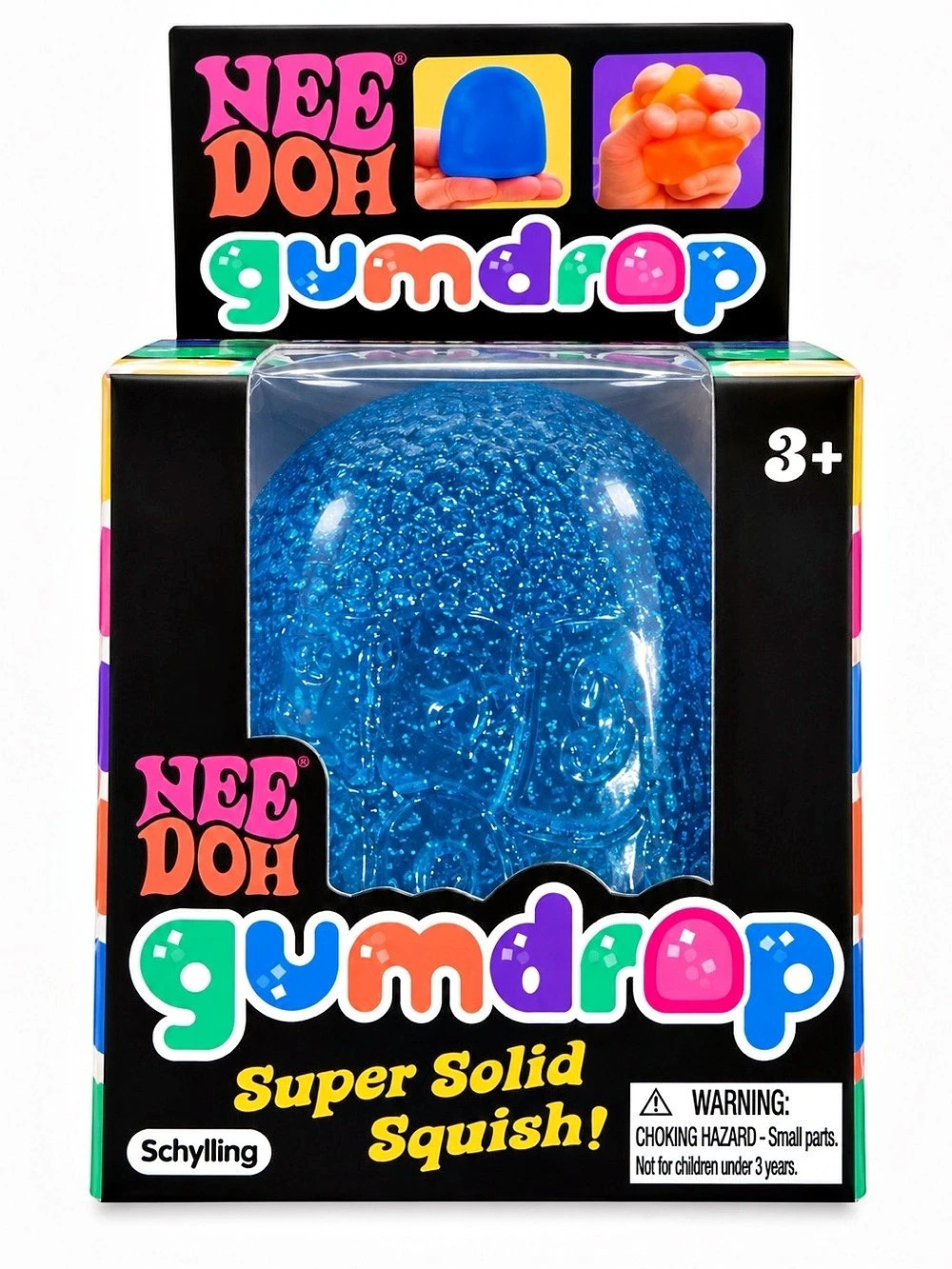 Schylling Needoh Gumdrop Super Solid Squish Blue Super Solid Squish NWT